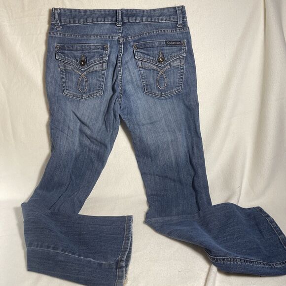Calvin Klein Jeans Women's Size 6 Blue Denim Modern Boot Mid Rise Stretch - Picture 3 of 6
